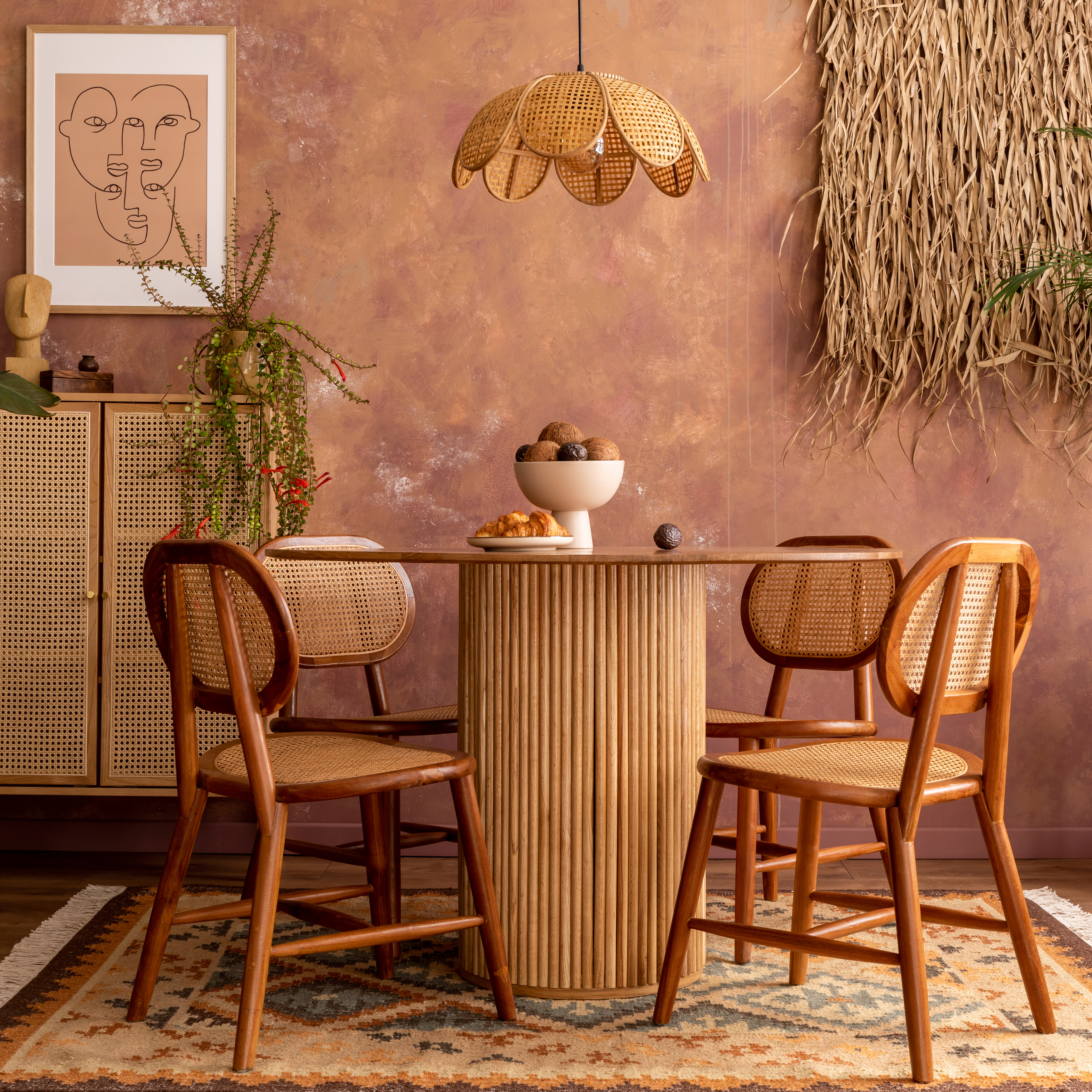 Chair Mora, table Amar, side cabinet Jade and lamp Kipas Chair Mora, table Amar, side cabinet Jade and lamp Kipas